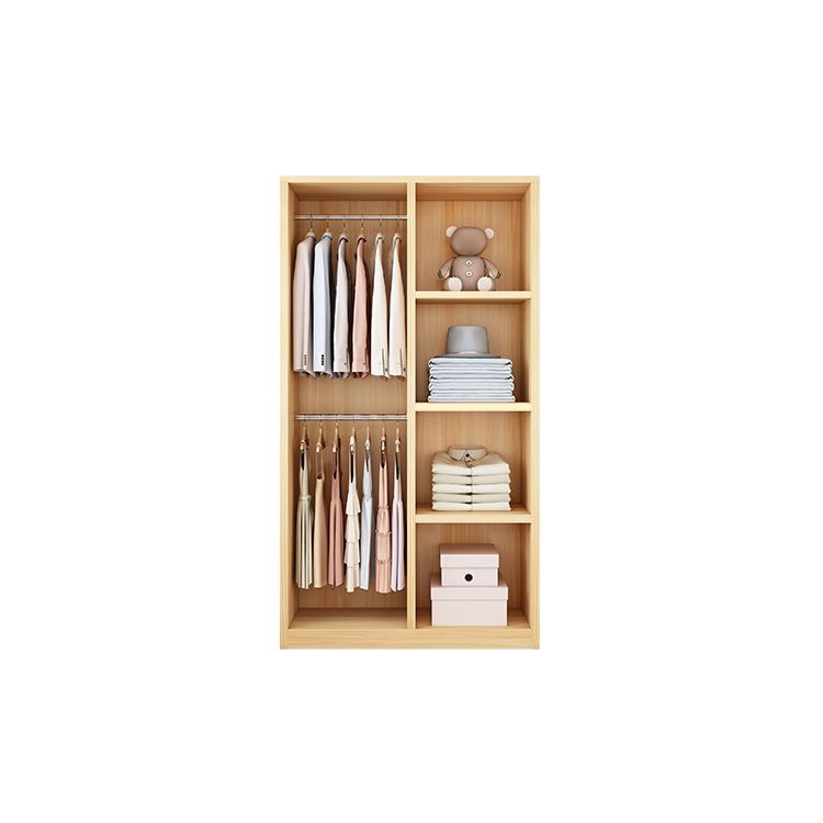 Wooden Frame Wardrobe Freestanding Wardrobe Armoire with Shelves and Clothes Rail Clearhalo 'Armoires & Wardrobes' 'armoires_wardrobes' 'Bedroom Furniture' 'furn' 'furn_armoires_wardrobes' 'Furniture' 1200x1200_005494fe-097d-47a0-9f0a-34b97c63130a