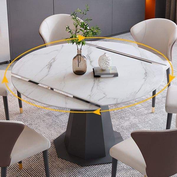 Modern Round Stone Dining Table Set 1/2/5/7 Pieces Dining Set for Home Use Clearhalo 'Dining Room Sets' 'Dining Tables & Seating' 'dining_room_set' 'furn' 'furn_dining_room_set' 'Furniture' 'furniture_dining_room_set' 'Kitchen & Dining Furniture' 1200x1200_0054f1d5-9376-4c3a-b580-37ac61f08bbb