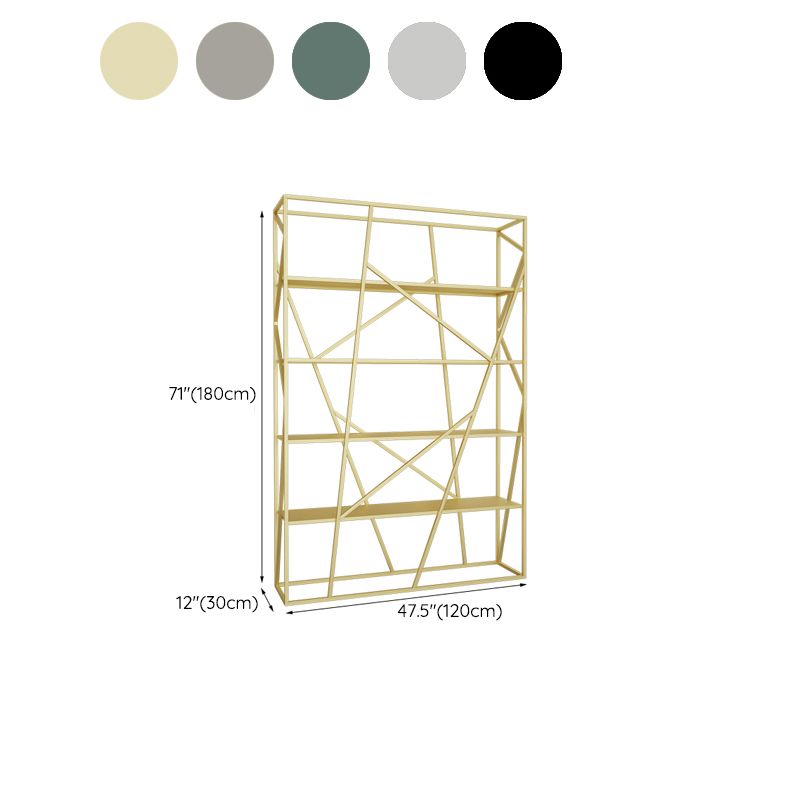 Metal Etagere Bookshelf Scandinavian Open Back Bookcase with Shelves Clearhalo 'Bookcases' 'furn' 'furn_bookcases' 'Furniture' 'Office Furniture' 1200x1200_0057437d-aae1-4e16-8910-cfb3bd3ec7e6