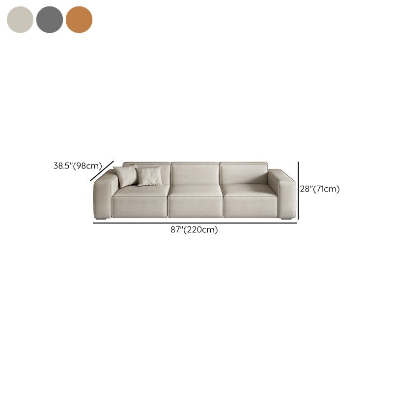 Quadratarm 3-Sitzer-Sofa zeitgenössischer Kunstleder minimalistisches Sofa