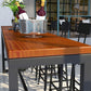 Ensemble de Table de Bar industriel 1/5/9 pièces, Table de comptoir rectangulaire en bois de pin avec tabourets hauts