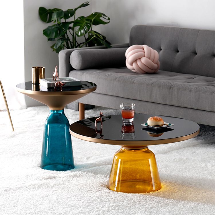 Modernism Pedestal 1 Single Coffee Table Round Glass Cocktail Table Clearhalo 'Coffee & Accent Tables' 'Coffee Tables' 'coffee_tables' 'furn' 'furn_coffee_tables' 'Furniture' 'Living Room Furniture' 1200x1200_0059b7ca-8650-4b0f-b451-f5d9f1e21a64