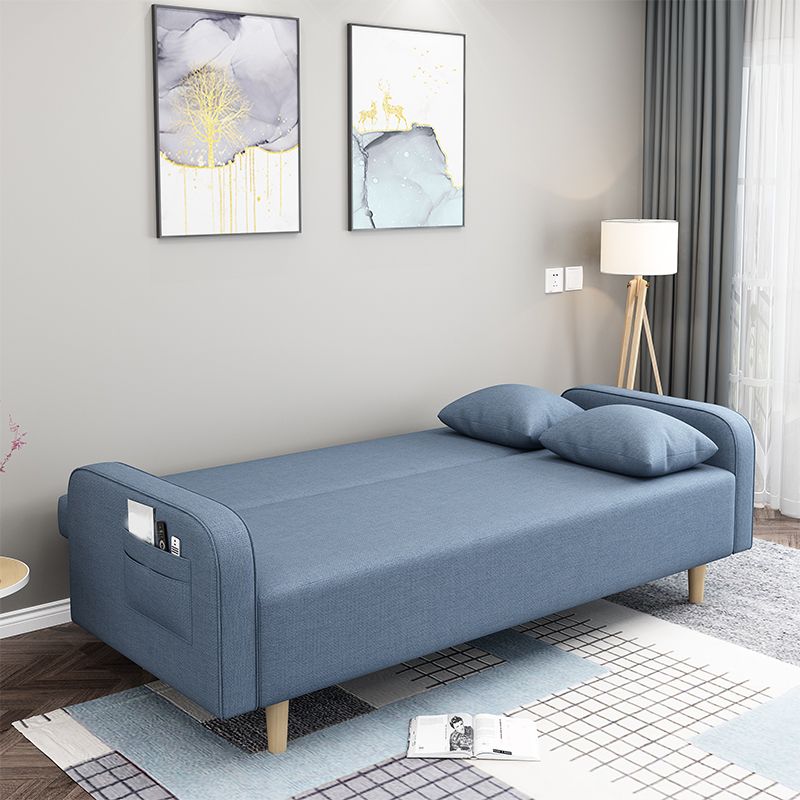 29.5"H Contemporary Solid Color Square Arm Convertible Sleeper Sofa for Apartment Clearhalo 'furn' 'furn_sofas' 'Furniture' 'furniture_sofas' 'kitchen' 'kitchen_sofas' 'Living Room Furniture' 'Sofa' 'sofas' 1200x1200_0059d8a7-c79b-4db1-b885-f99064b1cd4c
