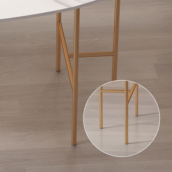 Glam Stone Writing Desk 29.53 "großer Büroschreibtisch mit Eisenbeinen