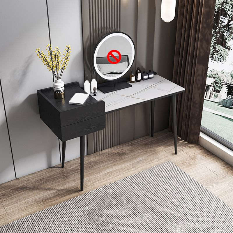 2 Storage Drawers Stone Top Vanity Table, 39.37"/47.24" W Make-up Vanity Set Clearhalo 'Bedroom Furniture' 'furn' 'furn_makeup_vanities' 'Furniture' 'Makeup Vanities' 'makeup_vanities' 1200x1200_005b7e31-6fc4-4152-9196-fde51b848095