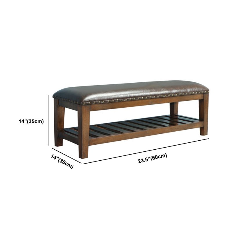 Traditional Brown Entryway Bench Upholstered Seating Bench with Legs Clearhalo 'Benches' 'Chairs & Seating' 'furn' 'furn_benches' 'Furniture' 'Living Room Furniture' 1200x1200_005c4671-ef5e-484c-aa88-92759120314a