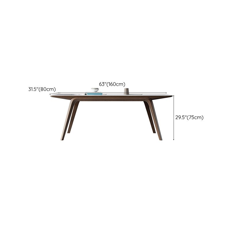 5/7 PCs zeitgenössischer Steinrechteck -Formtisch mit gepolsterter Stuhl