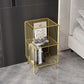 Metal Glam Accent Table Nightstand Open Storage Shelf Included Bed Nightstand with Legs