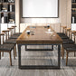1/2/5/9/10 Pieces Dining Room Set Industrial Rectangle Wooden Table and Chairs with Arm