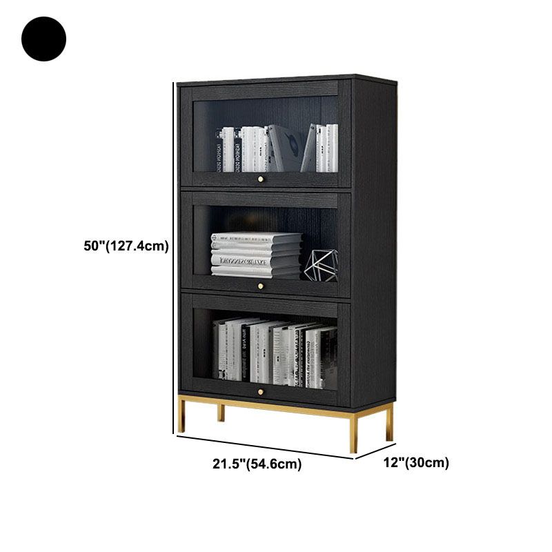 Glam Manufactured Wood Standard Bookcase Vertical Bookcase with Glass Doors Clearhalo 'Bookcases' 'furn' 'furn_bookcases' 'Furniture' 'furniture_bookcases' 'kitchen' 'kitchen_bookcases' 'Living Room Furniture' 'Office Furniture' 1200x1200_005eb1a0-685e-4636-83a4-f4f1dfe5b95a