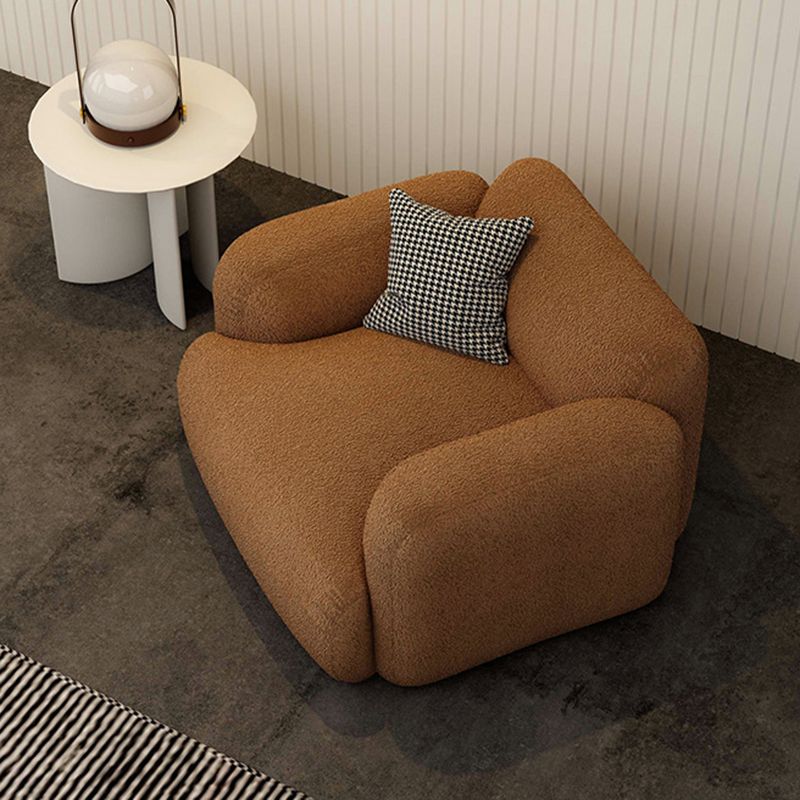 Divano standard contemporaneo di divano a braccio rotondo da 1/3 posti in bianco/marrone