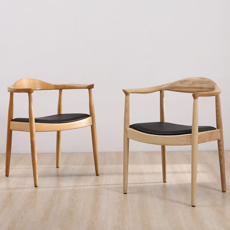 Scandinavian Style Wood Dining Side Chair Home Open Back Dining Side Chair with Arm Clearhalo ' kitchen&dining_furn' 'Dining Chairs' 'Dining Tables & Seating' 'dining_chair' 'furn' 'furn_dining_chair' 'Furniture' 'furniture_dining_chair' 'Kitchen & Dining Furniture' 'kitchen' 1200x1200_00607c88-0448-4fd8-acf6-94bb0288339a