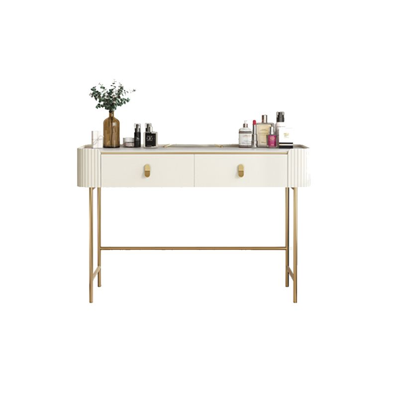 スレートトップ、ベージュバニティドレッシングテーブル付きのグラスメイクカウンター