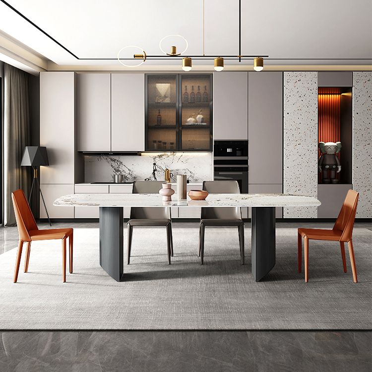 Sedie da pranzo e accento in pelle finta moderna per sala da pranzo