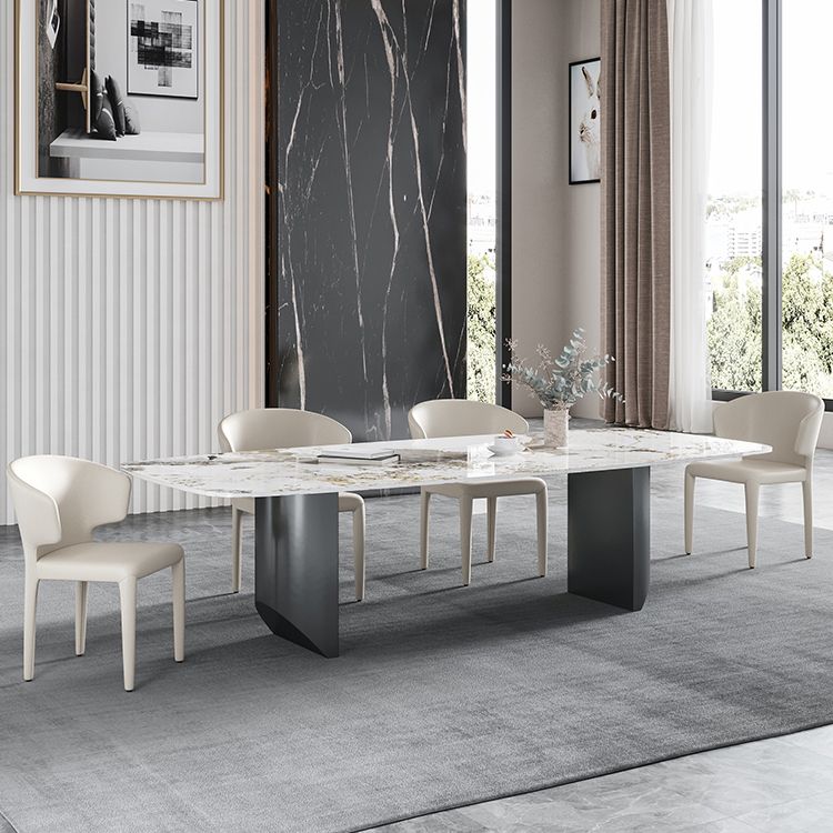 Modern 1/4/5/7 Pieces Rectangle Dining Set Sintered Stone Dining Table with Chairs Clearhalo 'Dining Room Sets' 'Dining Tables & Seating' 'dining_room_set' 'furn' 'furn_dining_room_set' 'Furniture' 'furniture_dining_room_set' 'Kitchen & Dining Furniture' 1200x1200_0062859b-8d49-4275-bdd7-2158ee5198a1