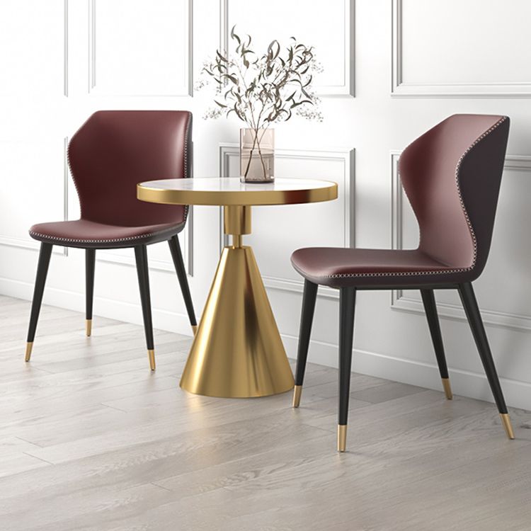 Industrial Style Wingback Armless Dining Chair Faux Leather Dining Chairs Clearhalo ' kitchen&dining_furn' 'Dining Chairs' 'Dining Tables & Seating' 'dining_chair' 'furn' 'furn_dining_chair' 'Furniture' 'furniture_dining_chair' 'Kitchen & Dining Furniture' 'kitchen' 1200x1200_0063153f-f9a0-4ce5-8420-5052a10b7f2d