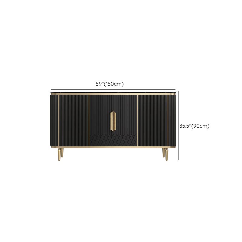 Mesa del aparador de almacenamiento de mármol de lado Glam Sideboard con puertas para el comedor