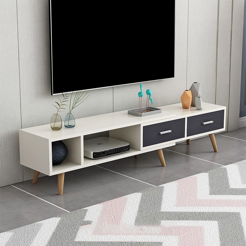 Scandinavian Style Wood TV Stand Enclosed Storage Stand Console with Drawers Clearhalo 'furn' 'furn_tv_stands_entertainment_centers' 'Furniture' 'Living Room Furniture' 'TV Stands & Entertainment Centers' 'TV Stands & Media Storage Furniture' 'tv_stands_entertainment_centers' 1200x1200_0063a1e8-2368-444a-9927-c600b94d22ee