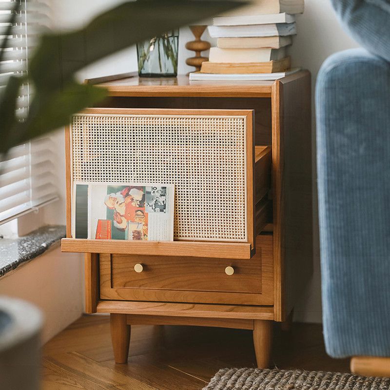 Table de nuit contemporaine en bois massif lit de nuit pour chambre à coucher