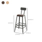 Taburete de bar de metal de estilo moderno, taburete de bar de cuero PU para cocina
