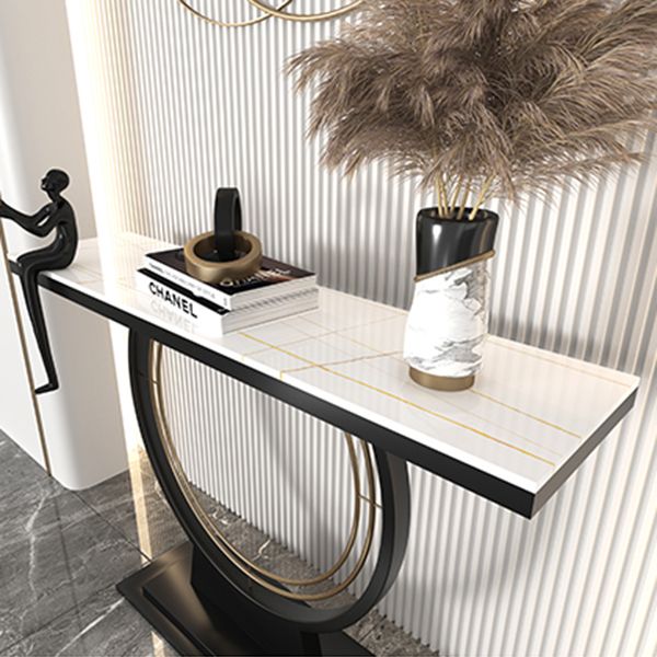 Tavolo da divano di divano console in pietra contemporanea tavolo da rettangolo per sala