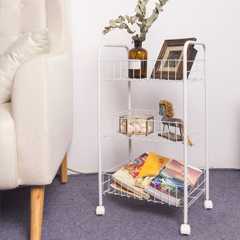 Contemporary Bookshelf Open Back Bookcase for Office with Caster Wheels