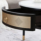 17.7" H Round Slate Coffee Table 4 Legs Cocktail Table with 2 Drawers Clearhalo 'Coffee & Accent Tables' 'Coffee Tables' 'coffee_tables' 'furn' 'furn_coffee_tables' 'Furniture' 'Living Room Furniture' 1200x1200_006691f7-3d41-4e24-871f-c190142b125c