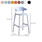 Contemporary Low Back Plastic Armless Bar Stools with Footrest