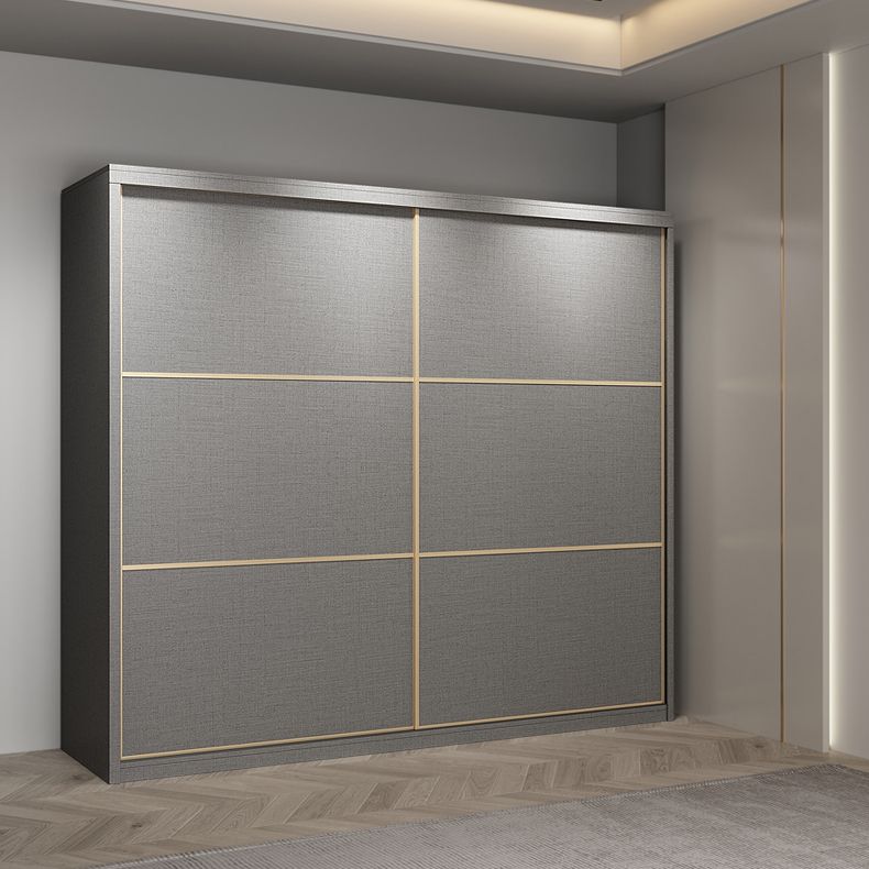 Couleur gris de style contemporain tige de tissu en bois incluse la garde-robe placard