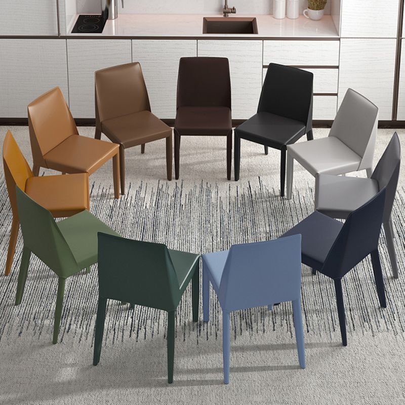 Glam Leather Kitchen and Dining Room Chair Solid Back Chair(Set of 2) Clearhalo 'Dining Chairs' 'Dining Tables & Seating' 'dining_chair' 'furn' 'furn_dining_chair' 'Furniture' 'furniture_dining_chair' 'Kitchen & Dining Furniture' 1200x1200_006ce706-6f45-4918-8051-920cdec0a6db