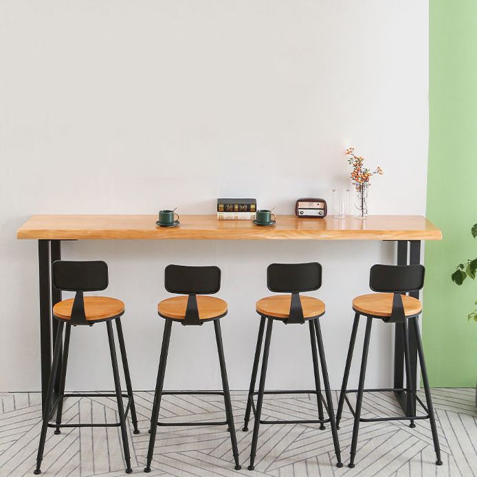 Modern 1/4/5 Pieces Wood Bar Table Set Rectangle Bar Table with High Stools for Kitchen Clearhalo 'Bar Furniture' 'furn' 'furn_home_bar_bar_sets' 'Furniture' 'Home Bars & Bar Sets' 'home_bar_bar_sets' 'Kitchen & Dining Furniture' 1200x1200_006d371a-ec95-4f60-89c8-bff23697fc76