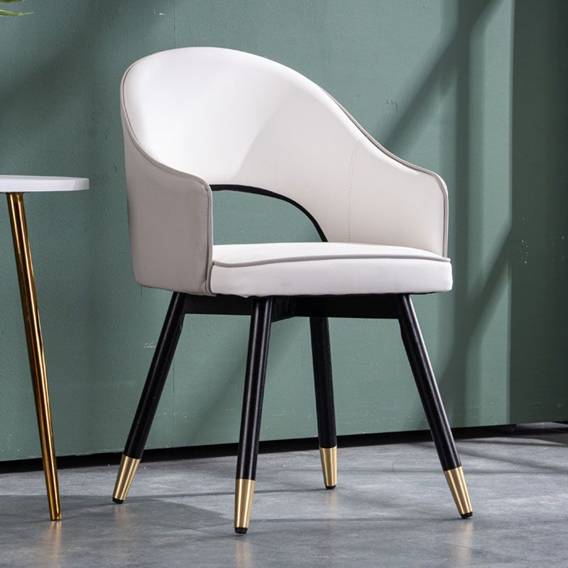 Glam PU Leather Dining Chairs Open Back Dining Side Furniture in Matte Finish Clearhalo 'Dining Chairs' 'Dining Tables & Seating' 'dining_chair' 'furn' 'furn_dining_chair' 'Furniture' 'Kitchen & Dining Furniture' 1200x1200_006d7718-28ab-4518-9aac-d7b1d2bc4e23