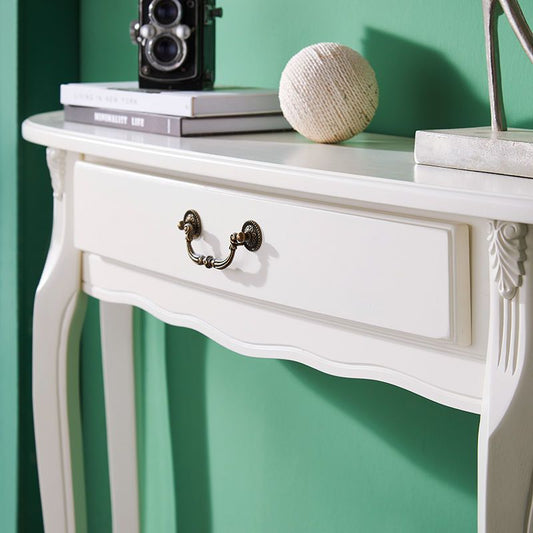 Tavolo della console moderna della metà del secolo con 1 cassetto e 4 gambe in legno