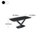Stone Top Dining Table Modern Rectangle Table with Metal Base in Black Clearhalo 'Dining Tables & Seating' 'Dining Tables' 'dining_table' 'furn' 'furn_dining_table' 'Furniture' 'furniture_dining_table' 'Kitchen & Dining Furniture' 1200x1200_006ef7e7-5e89-4464-9343-449fc1ccebde