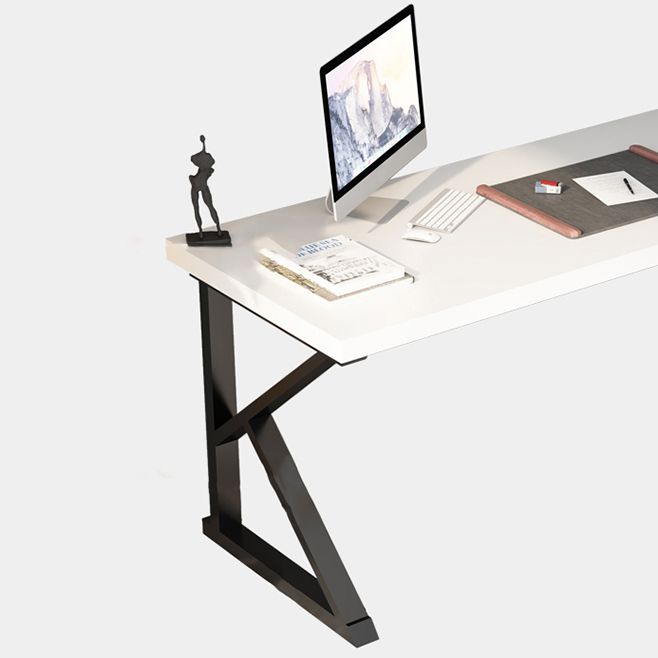 Scrivania rettangolare industriale scrivania in marmo bianco con gambe metalliche