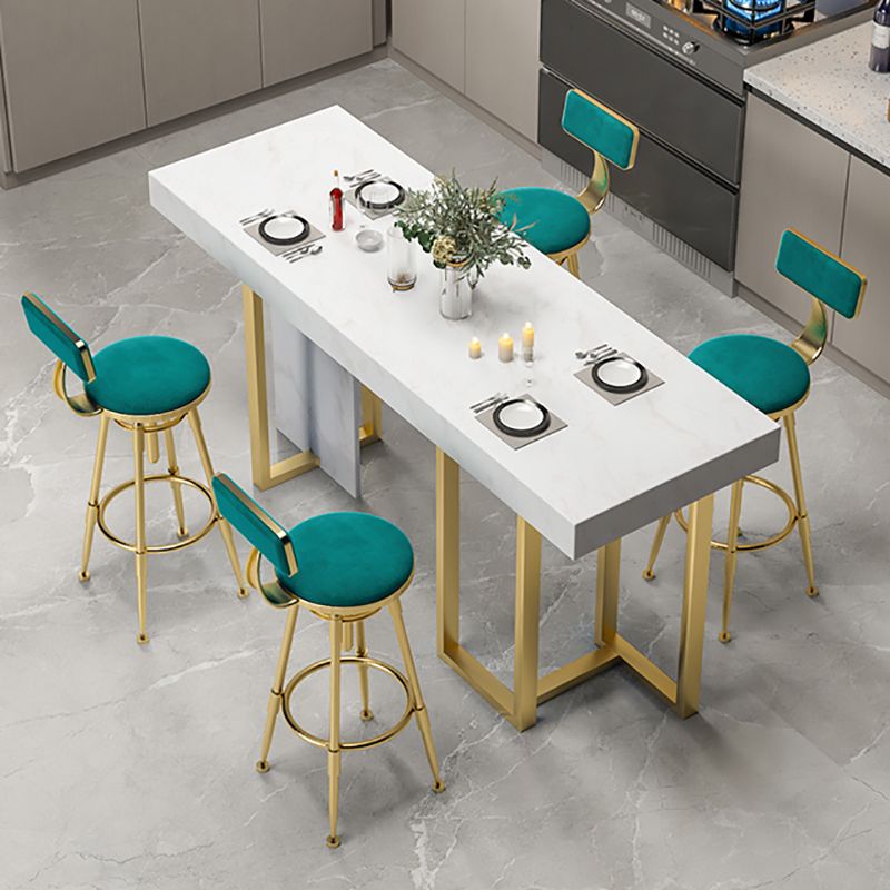 Marble Double pedestal Hall/Pub Table Contemporary Living Room Bistro Bar Height Table Clearhalo 'Bar Furniture' 'Bar Tables' 'bar_tables' 'furn' 'furn_bar_tables' 'Furniture' 'furniture_bar_tables' 'Kitchen & Dining Furniture' 1200x1200_00743928-2563-4bd9-a249-8ad964aa83c5
