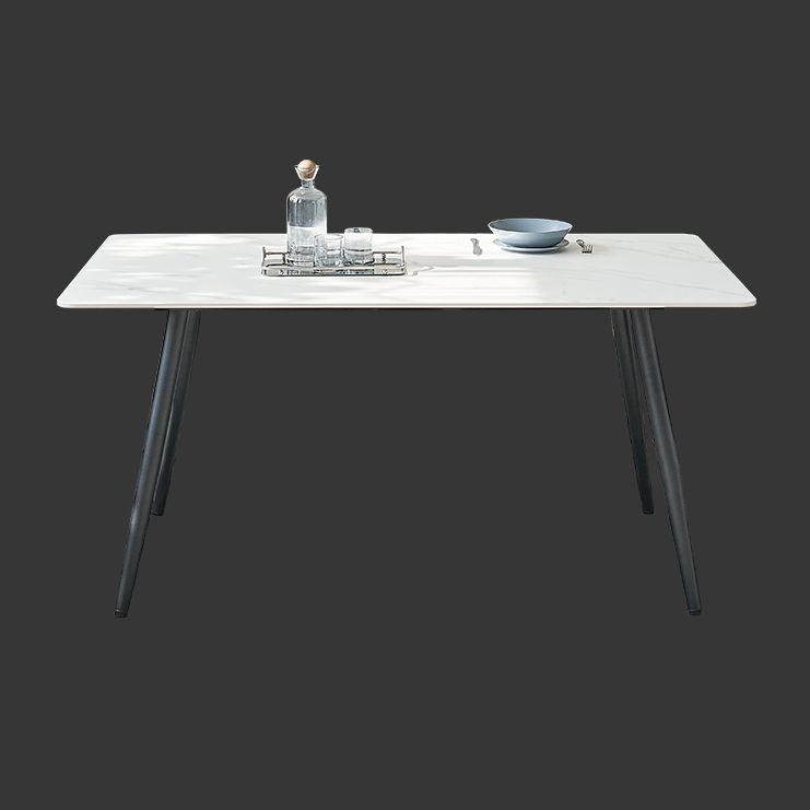 Metal Industrial Rectangle Dining Table Sintered Stone Top Table for Dining Room Clearhalo ' dining_table' 'Dining Tables & Seating' 'Dining Tables' 'furn' 'furn_dining_table' 'Furniture' 'furniture_dining_table' 'Kitchen & Dining Furniture' 'kitchen&dining_furn' 'kitchen' 'kitchen_dining_table' 1200x1200_00754f84-9d15-4e2e-884b-c27b6c67f310
