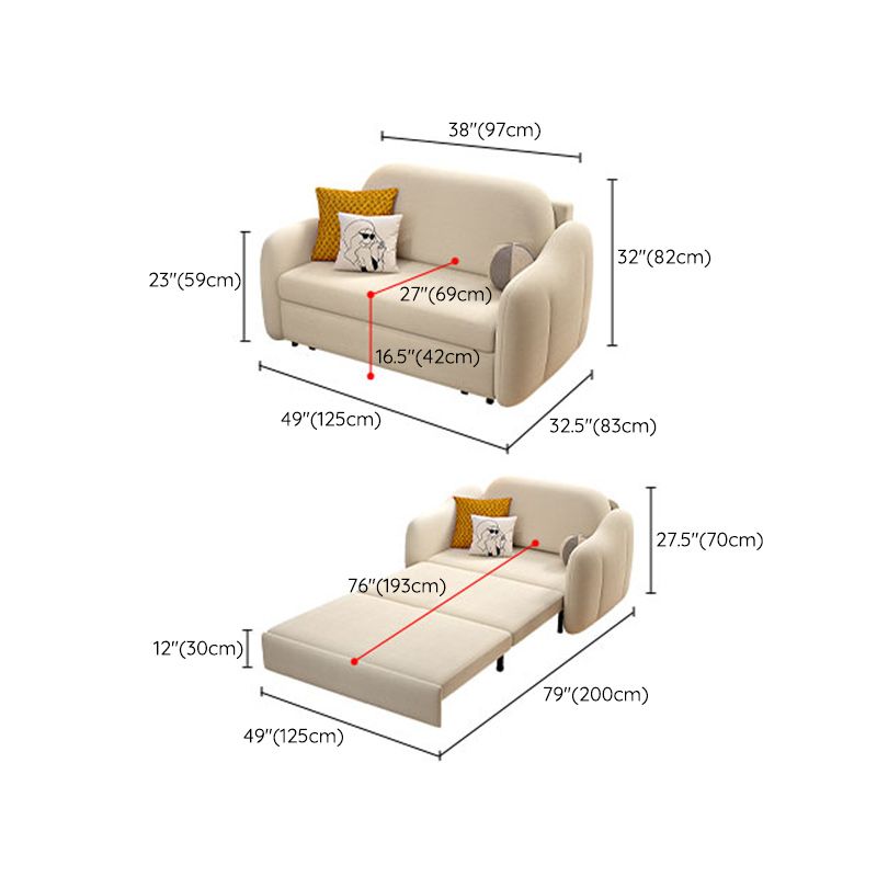 Beige Cushion Back Futon Foldable Pillow Included Sleeper Sofa Clearhalo 'furn' 'furn_futons' 'Furniture' 'Futons & Daybeds' 'Futons' 'Living Room Furniture' 1200x1200_0075ebc0-c015-4d0e-9cc5-e2370ed77fe3