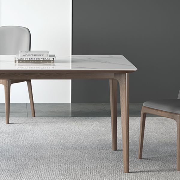 Designerstijl gesinterde stenen eettafelset rechthoekig 1/3/4/5/7-delige dinettetafelset