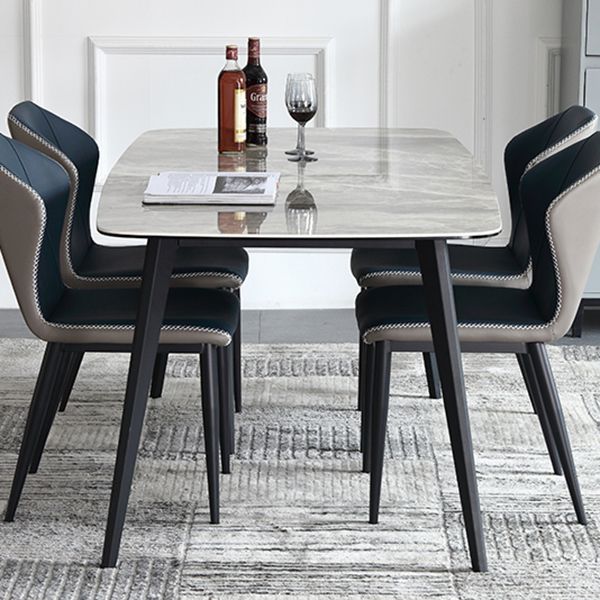 Contemporary Dining Table Sintered Stone Dining Table with 4 Black Legs for Dining Clearhalo ' dining_table' 'Dining Tables & Seating' 'Dining Tables' 'furn' 'furn_dining_table' 'Furniture' 'furniture_dining_table' 'Kitchen & Dining Furniture' 'kitchen&dining_furn' 'kitchen' 'kitchen_dining_table' 1200x1200_007a86aa-8afe-490e-8ff1-56949de1a8dc