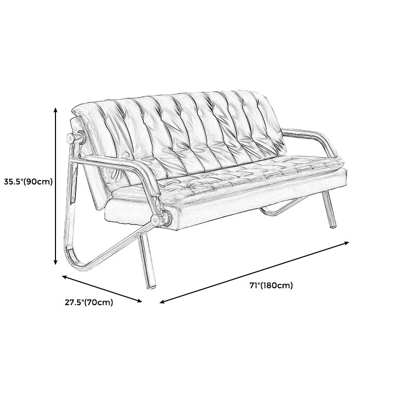 Stainless Steel Classic Industrial Tufted Split-Back Sofa 35.43"High Tuxedo Arm Sofa Clearhalo 'furn' 'furn_sofas' 'Furniture' 'furniture_sofas' 'kitchen' 'kitchen_sofas' 'Living Room Furniture' 'Sofa' 'sofas' 1200x1200_007ba390-6fbf-4fff-8840-af740c3b0a6a
