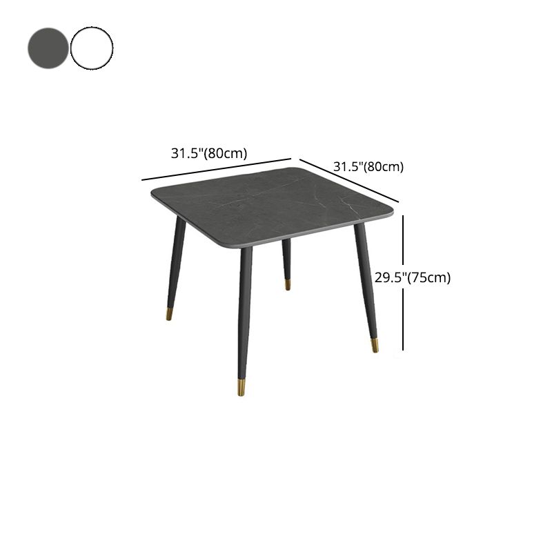 Industrial Style Dining Table Sintered Stone 4 Legs Table for Home