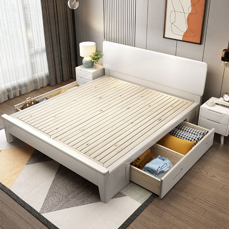Scandinavian Wood Bed Frame Custom Gold Legs Standard Bed for Bedroom Clearhalo 'Bedroom Furniture' 'Beds' 'furn' 'furn_beds' 'Furniture' 1200x1200_007d2add-71fe-4d36-a10c-316365adc44c