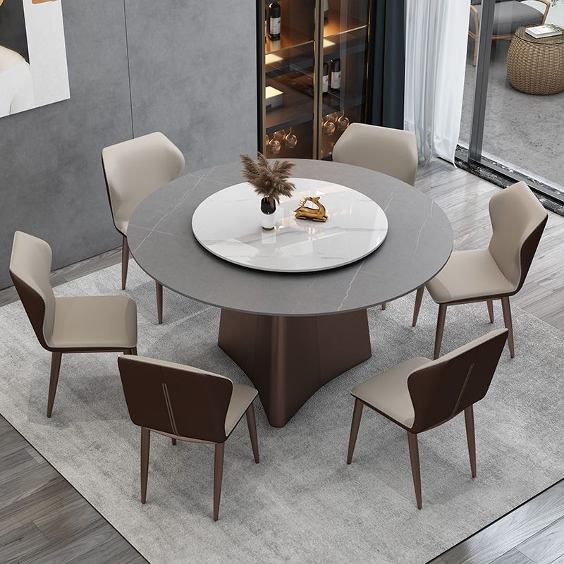 Round Pedestal Base Furniture Luxury Style Stone Dining Room Collection Without Turntable Clearhalo ' dining_table' 'Dining Tables & Seating' 'Dining Tables' 'furn' 'furn_dining_table' 'Furniture' 'furniture_dining_table' 'Kitchen & Dining Furniture' 'kitchen&dining_furn' 'kitchen' 'kitchen_dining_table' 1200x1200_007e1a55-5198-4b60-ba78-1883c0a05061