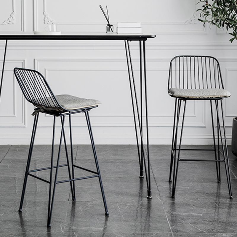 Industrial Iron Simple Barstool 26" H Indoor Tall Stool with Rectangle Seat Clearhalo 'Bar Furniture' 'Bar Stools' 'bar_stools' 'furn' 'furn_bar_stools' 'furniture_bar_stools' 'Kitchen & Dining Furniture' 'kitchen&dining_furn' 'kitchen' 'kitchen_furn' Furniture' 1200x1200_007ef182-e8af-46e1-8b66-f5df95e95d6b