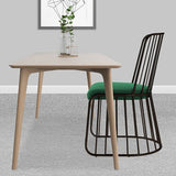 Glam Metal Dining Room Chair Windsor Back Side Chair for Home Use