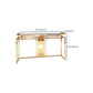 Glam Console Table Marble Accent Table in Gold for Hall , 12 Inch Wide Clearhalo 'Console Tables' 'console_tables' 'Entry & Mudroom Furniture' 'furn' 'furn_console_tables' 'Furniture' 1200x1200_008059d2-5a0f-44a7-afa9-bc55d32125f0