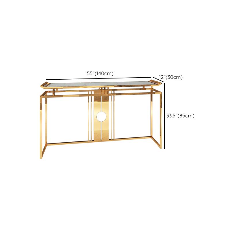 Glam Console Table Marble Accent Table in Gold for Hall , 12 Inch Wide Clearhalo 'Console Tables' 'console_tables' 'Entry & Mudroom Furniture' 'furn' 'furn_console_tables' 'Furniture' 1200x1200_008059d2-5a0f-44a7-afa9-bc55d32125f0