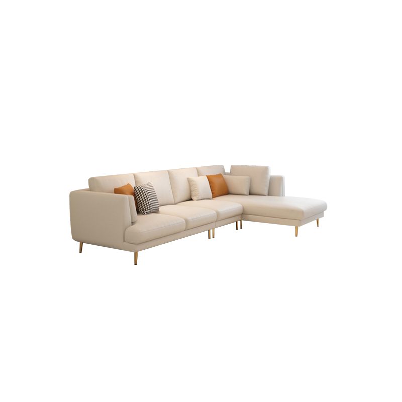 Contemporary Faux Leather Sofa Recessed Arm Furniture Sectionals in Beige