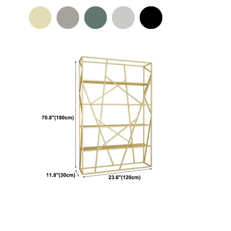 Libreria scaffale a scala metallica moderna verticale aperta.